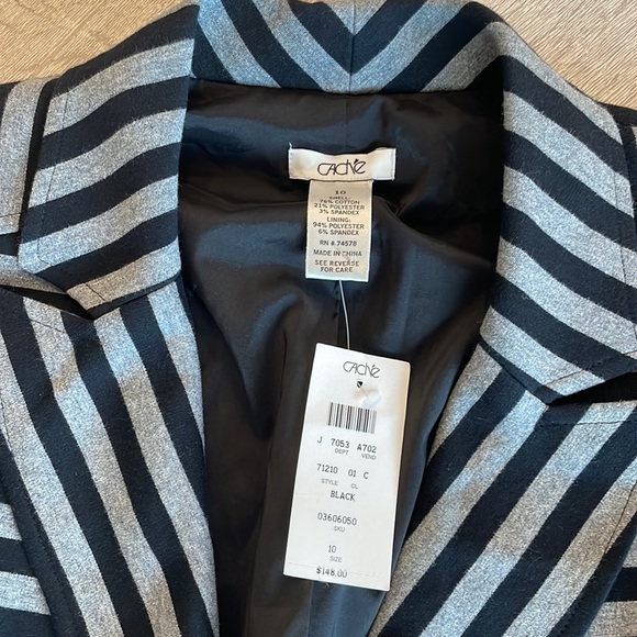 Cache nautical black stripe blazer with anchor buttons - Picture 5 of 9